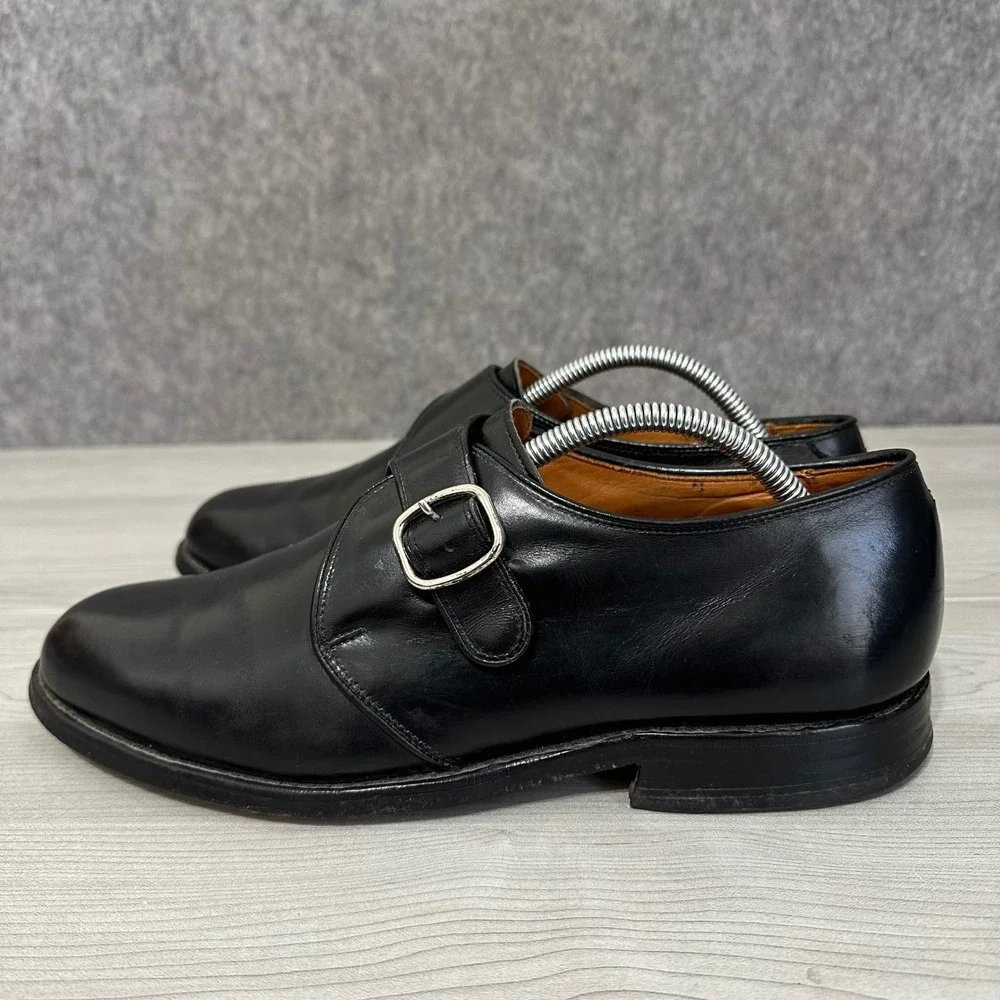 Allen‎ Edmonds Garner Men 9.5 Black Monk Strap Dress Shoes Leather Made in USA